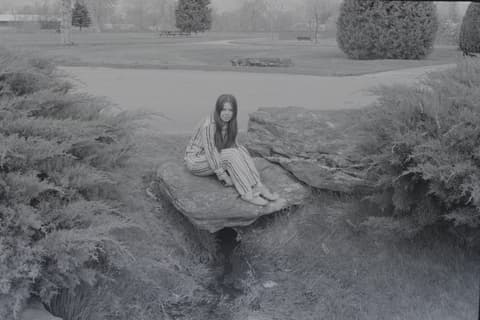 Carolyn & Me, in the Park, May 1971, photograph 3 of 3